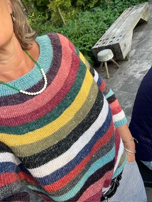 RAINBOW sweater - KIT til strik af skønne striber på pind 3,5