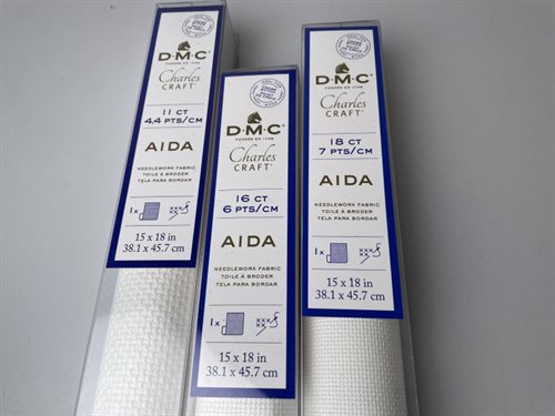DMC AIDA broderistof - hvid, 18 ct 7 pts/cm