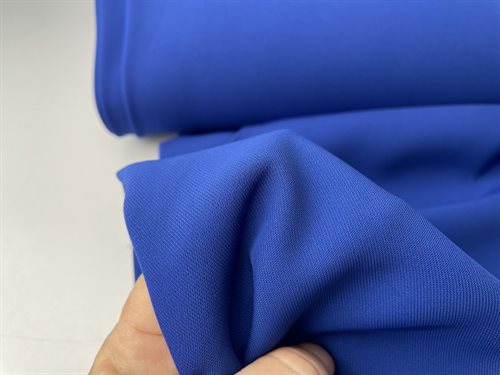 Fastvævet polyester - let koboltblå, tung og flot fald