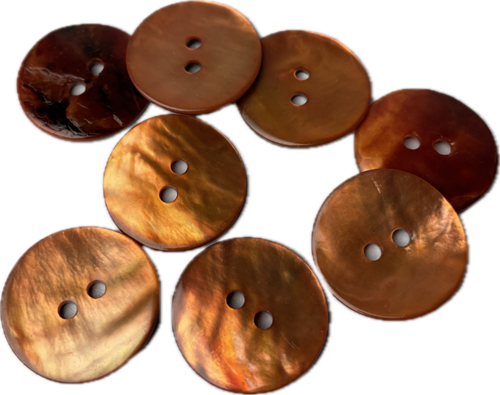 Perlemorknap - varm abrikos, 20 mm