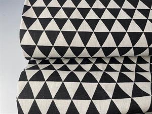 Deko kanvas - sorte trekanter på groft vævet bund