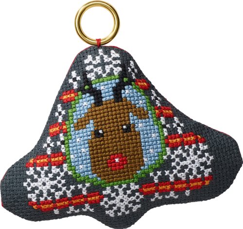 Mini kits broderi - Rudolf i flotte farver