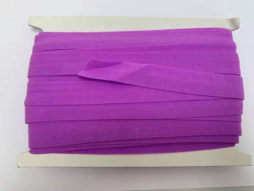 Mat elastisk skråbånd/ foldeelastik - intens violet