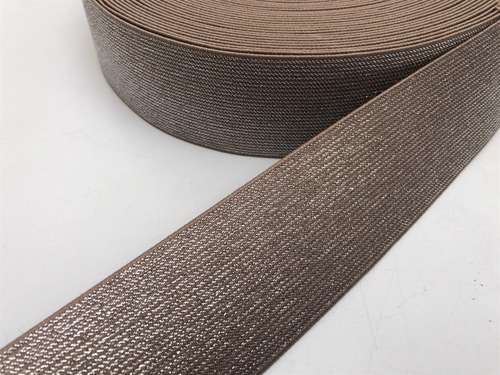 Special elastik - taupe med sølvglimmer, 5 cm