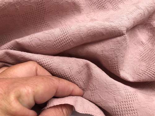 Jacquard vævet bomuld - tynd og fin i smuk gammelrosa