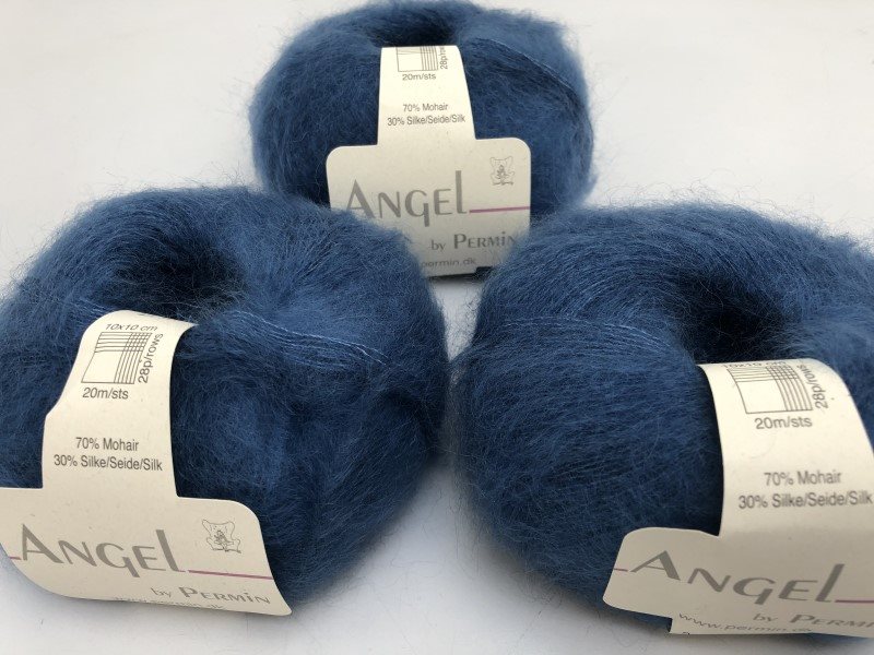 Fonetik forholdsord tilbehør Angel by permin silk mohair - i smuk køkkenblå