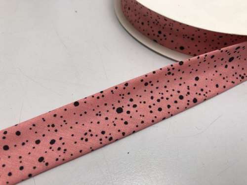 Fast skråbånd - rosa med splash, 20 mm