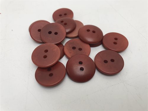 Resin knap - mørk teak, 15 mm