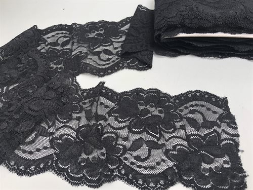 Blondekant - sort, ca 9 cm