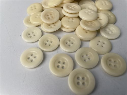 Corozo knap - flot ivory, 15 mm