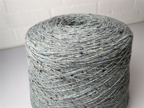 Tibet virgin wool / alpaca / silke - drønlækker i ciel blue melange med varme farve nister, ca. 1 kg
