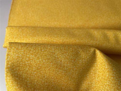 Patchwork stof - brighton, med yndigt motiv i sol gul