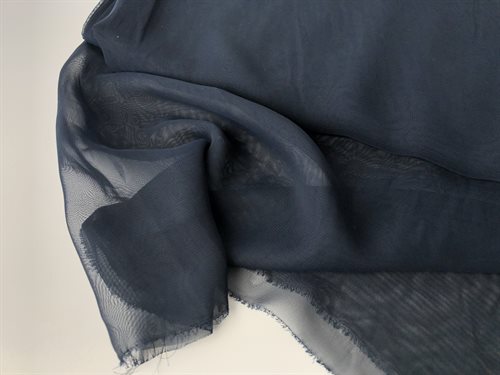 Fastvævet chiffon - i dyb marine