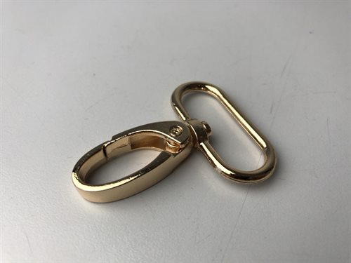 Karabinhage i guld, 48 mm x 38 mm