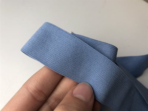 Blød elastik - blå, 25 mm og 5 meter