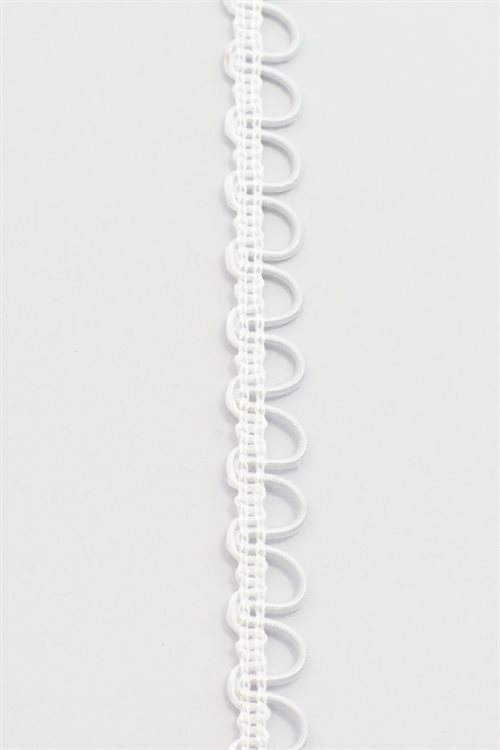 Knaphulsbånd - i hvid, 10 mm