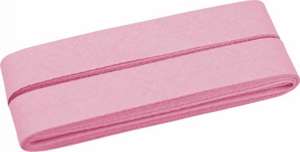 Fast skråbånd -  5 meter ensfarvet rosa, 20 mm 