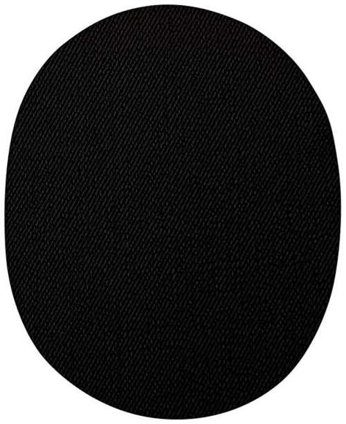 Denimlap til påstrygning - sort, oval 12 x 9,5 cm, 2 stk.