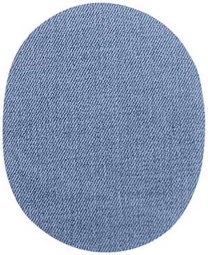 Denimlap til påstrygning - lys blå, oval 12 x 9,5 cm, 2 stk.