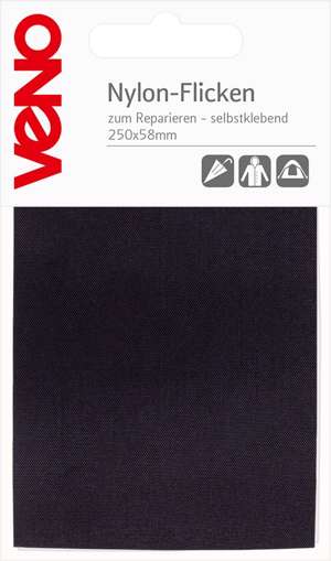 Selvklæbende lap - sort, 25 x 5.8 cm