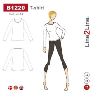 Line2Line snitmønster - B1220 Basis t-shirt