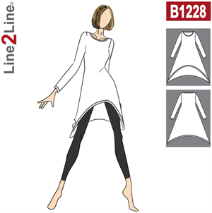 Line2Line snitmønster - B1228 Bluse med spidser