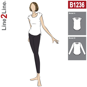 Line2Line snitmønster - B1236 Bluse med slids i nakken