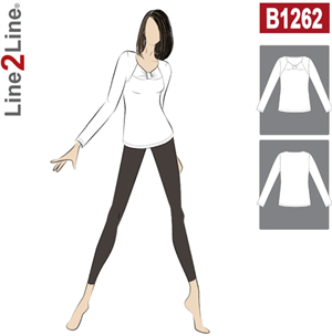Line2Line snitmønster - B1262 Bluse med knudeeffekt og delsømme