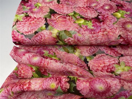 Hør / viscose - de fineste lyserøde dahlia