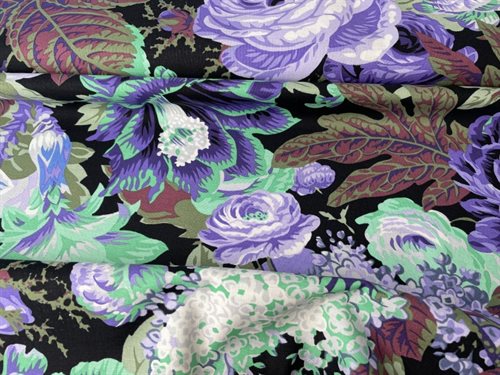 Patchwork stof - FreeSpirit, Kaffe Fassett Collective, Floral Burst purple