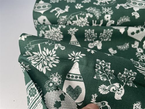 Poplin - nordic decoration green