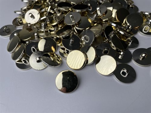 Knap - metal look i "guld", 17 mm