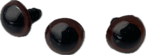 Bamseøjne - brun med sort pupil, 18 mm