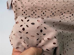 Effektjersey - lazer cut / hulmønstret viscosejersey i nude