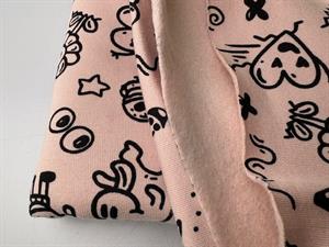 Isoli - lyserød med sorte stregtegninger, 1 meter