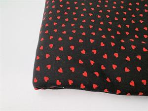 Isoli - sort med små røde hjerter, 1 meter