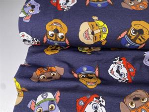 Bomuldsjersey - seje Paw Patrol på blå bund