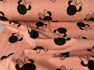 Bomuldsjersey - Minnie Mouse på lækker melon bund