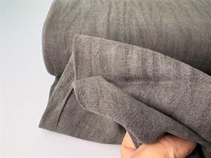 Vævet hør/viscose - lækker struktur i gråsort