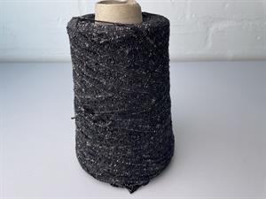 Effektgarn - babycone i sort med glimmer 