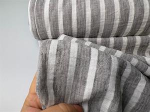 Fastvævet polyester - lækre striber i grå