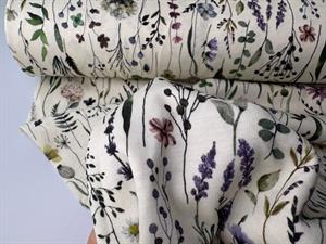 Viscosejersey - forårsblomster og lidt tyndere i kvaliteten