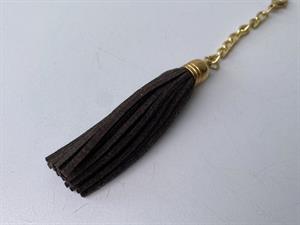 Tassel - brun i ruskinds look, 1 stk.