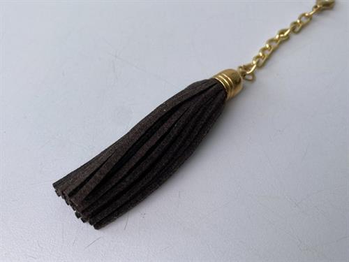 Tassel - brun i ruskinds look, 1 stk.