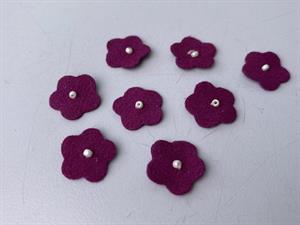Blomst - lilla ruskinds look med perle, 8 stk.