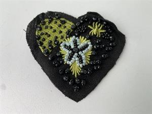 Symærke - hjerte med perler, 1 stk.