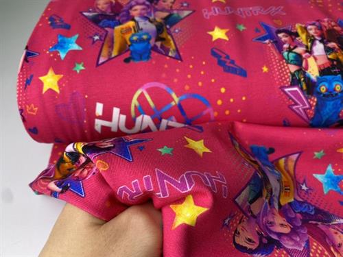 Bomuldsjersey - HUNTRX band på pink bund