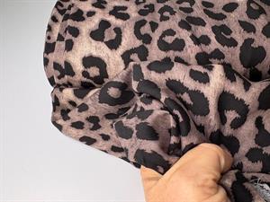 Fastvævet viscose - leopard pletter i sort og brun