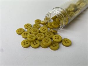 Skjorteknap - klassisk, blank og karrygul, 10 mm