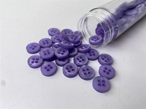 Skjorteknap - klassisk, blank og lys violet, 10 mm